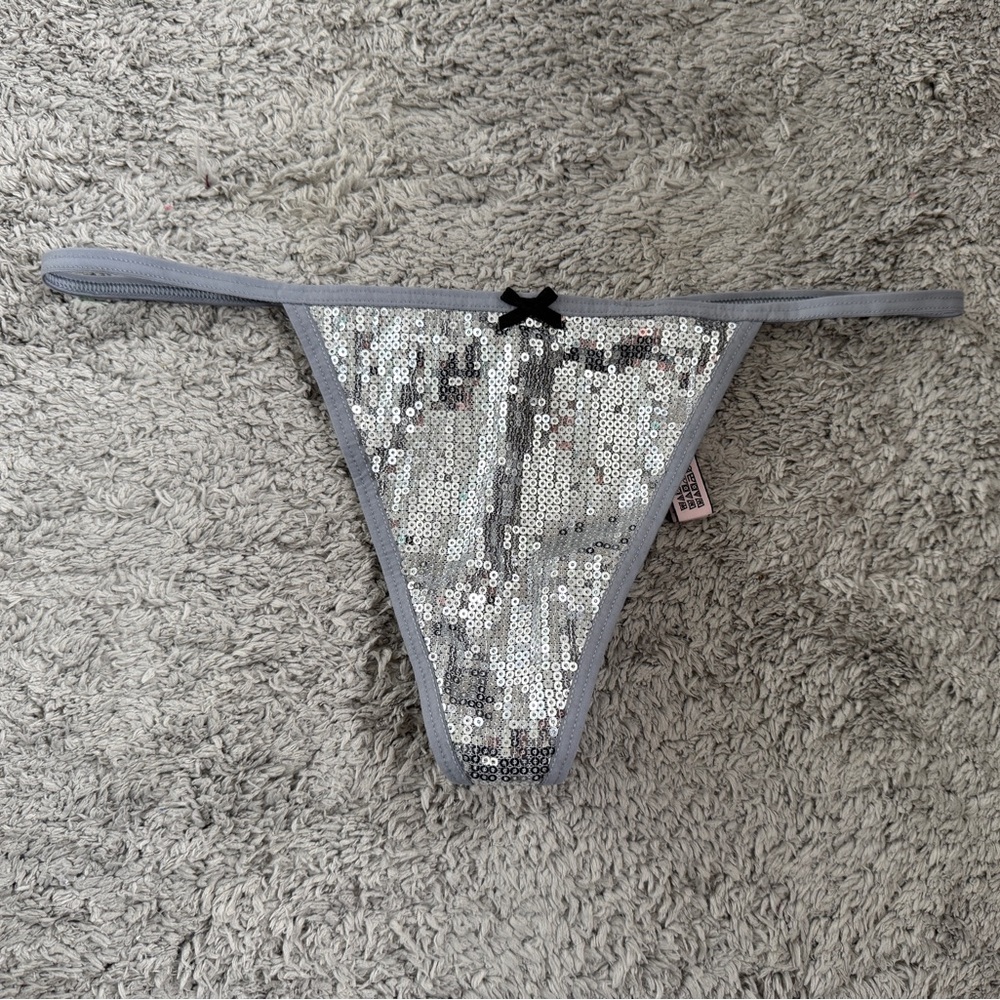 Victoria's Secret Silver Sequin Thong